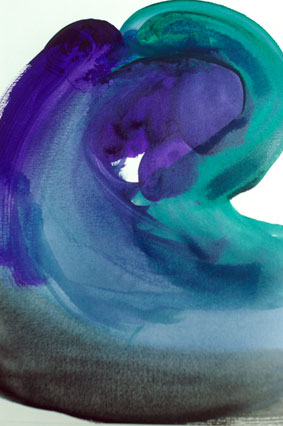 Indigo on watercolour paper